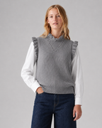Cute Ruffle Knitted Top with Integrated Long Sleeves