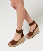Espadrille Wedge Sandals – Peep Toe Ankle Strap Heels