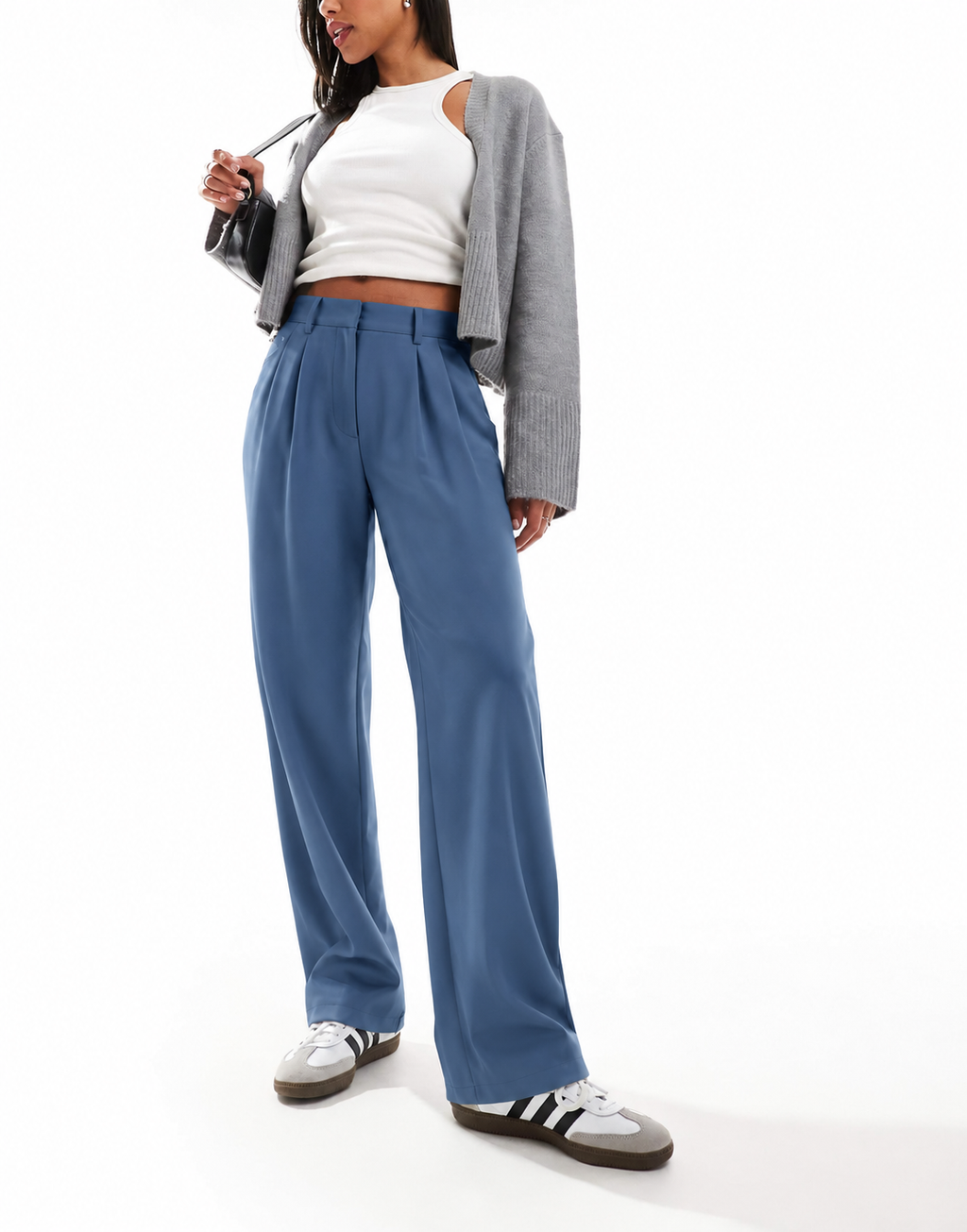 Pleated High-Waist Wide-Leg Pants