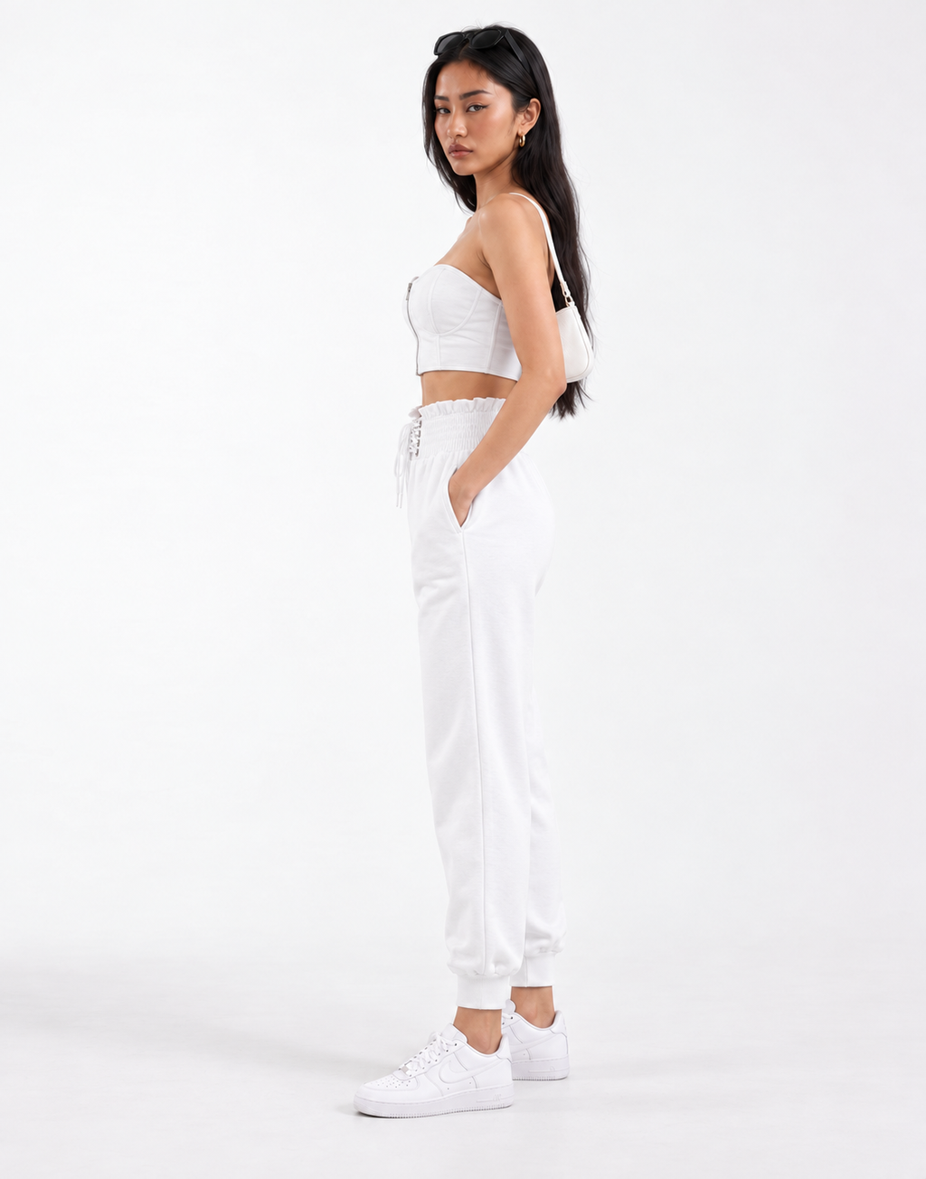 Strapless Crop Top and Joggers Set