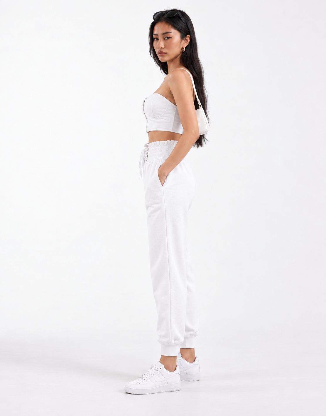 Strapless Crop Top and Joggers Set