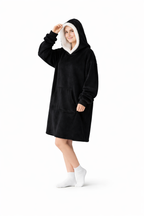 Cozy Hooded Thick Fleece Sweatshirt Dress