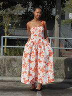 Tie Strap Sweetheart Maxi Dress