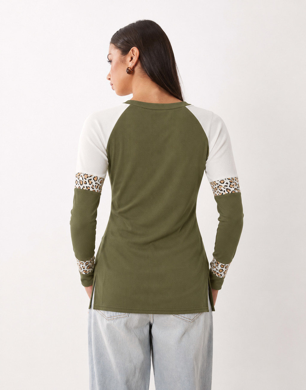 Leopard Stripe Long-Sleeve T-Shirt