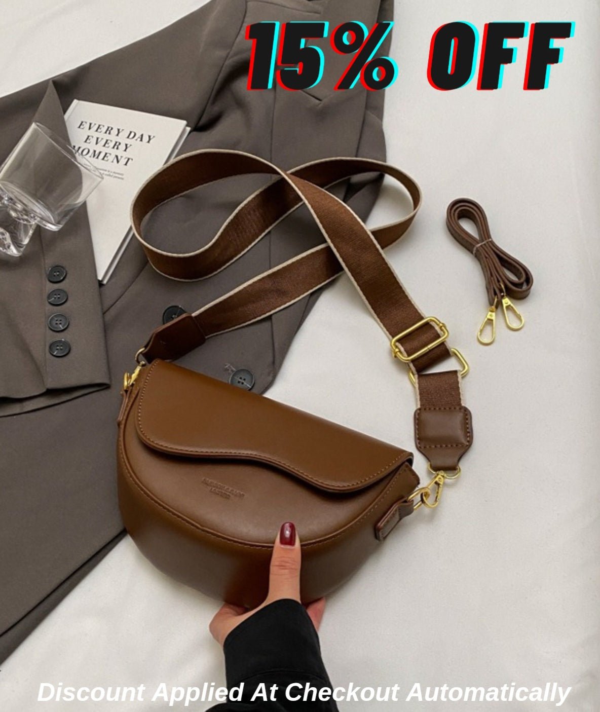 Curved Flap Sling Bag – Lightweight, Spacious & Casual-Chic 2263#