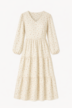 Floral Long Sleeve Tiered Maxi Dress – Elegant Feminine Style