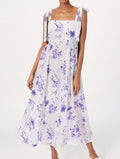 Tie Strap Floral Midi Dress