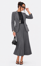 Tailored Blazer & Pleated Skirt Set