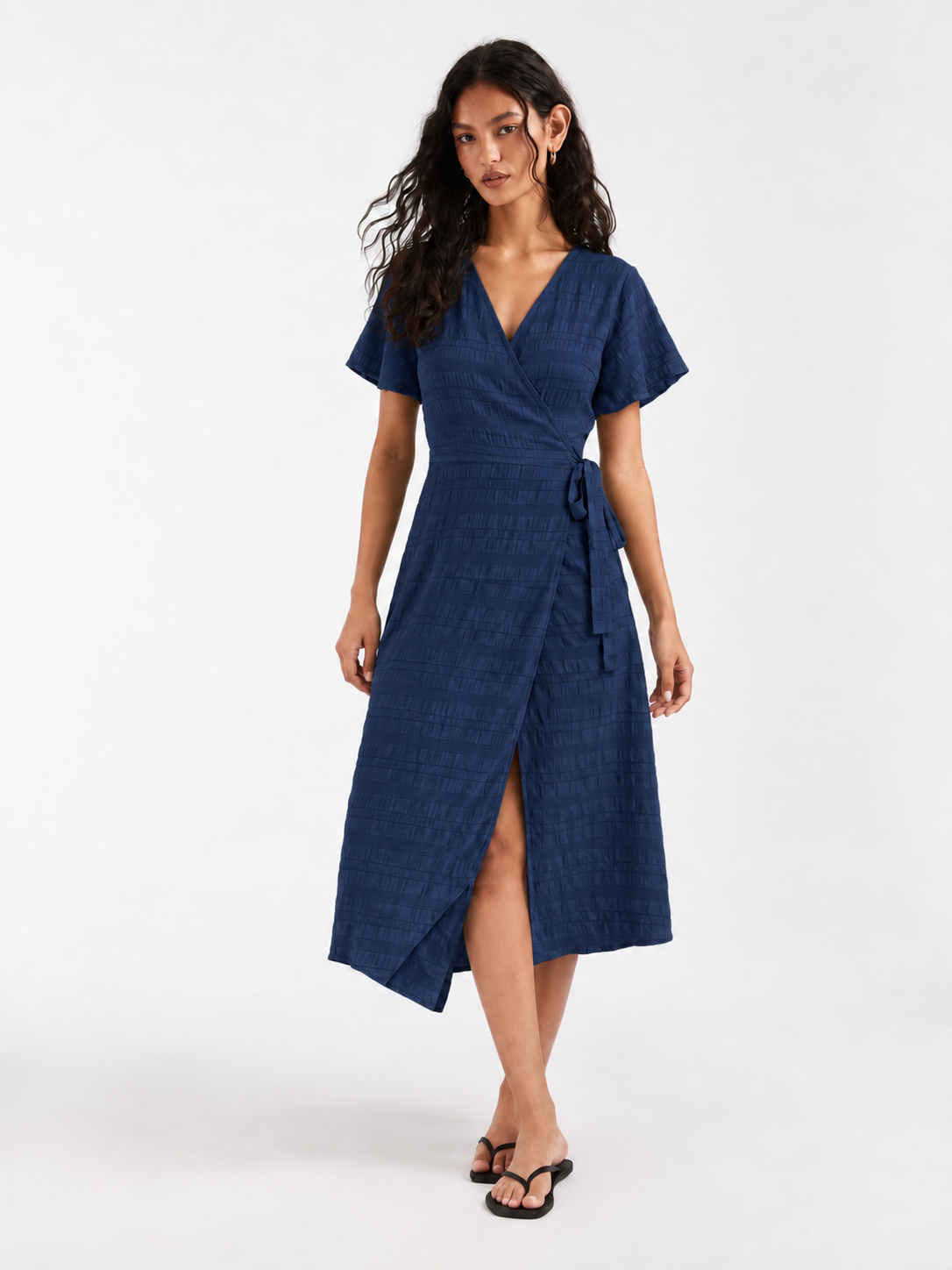 Serena Side-Knot Wrap Dress