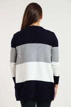 Women's Long Sleeve Colour Block Cardigan