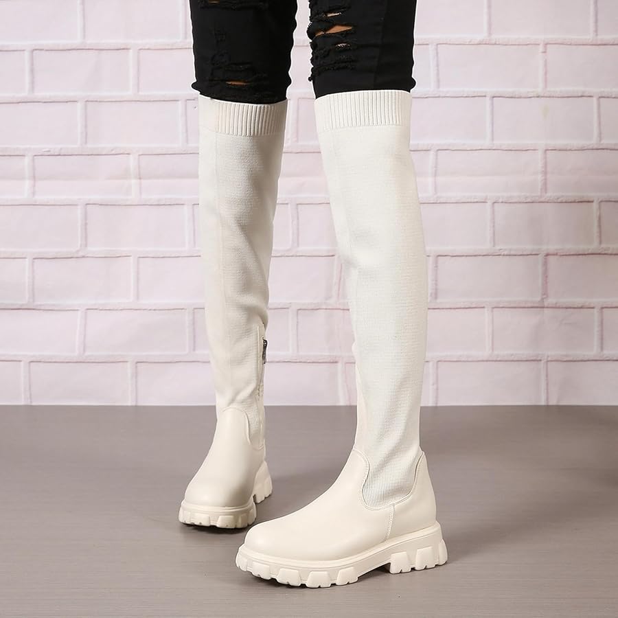 Flex Knit Platform Boots
