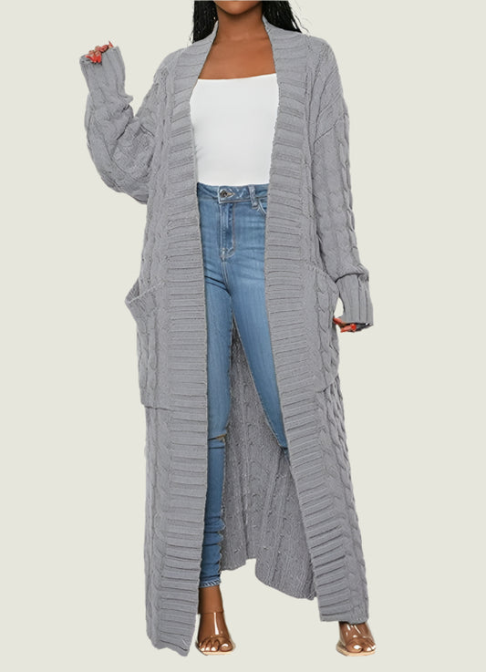 Chunky Knit Longline Cardigan – Cozy & Stylish Open Front Sweater