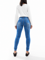 Distressed Edge High-Waist Skinny Jeans DYQ-302