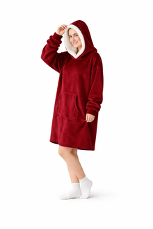 Cozy Hooded Thick Fleece Sweatshirt Dress