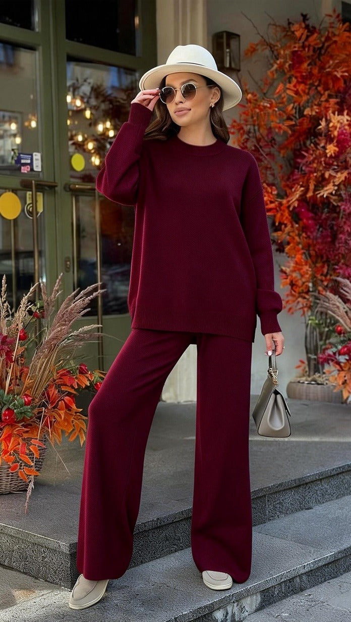 Cozy Knit Sweater Two-Piece Lounge Set for Women