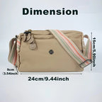 Multi-Pocket Nylon Crossbody Bag with Adjustable Random Strap - 9203