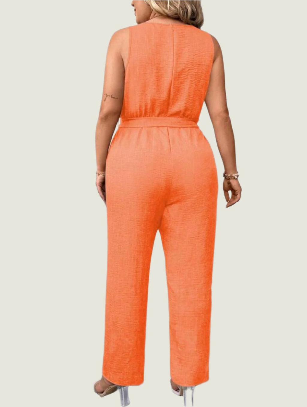 Sleeveless Belted Jumpsuit 