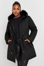 Women’s Winter Parka Jacket with Faux Fur Hood