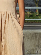 Minimalist Tie Strap Midi Dress