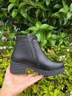 Women’s Buckle Ankle Boots – Chunky Heel Winter Fashion Boots