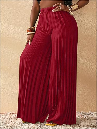 High Waist Pleated Wide Leg Pant
