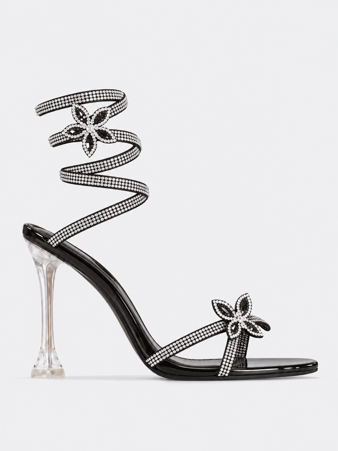 Mariposa Crystal Butterfly Wrap Heels