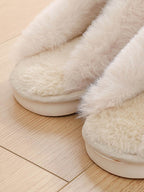Faux Fur Trim Slippers – Ultra Soft Cozy Slip-On Shoes