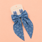 Denim Bow and Hair grip 3pcs Set