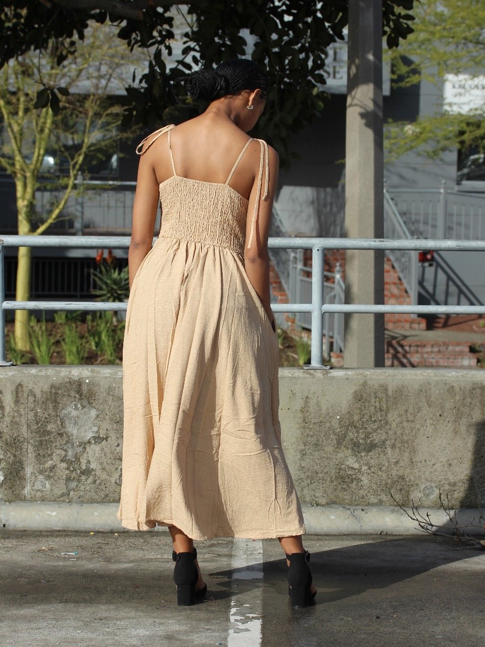 Minimalist Tie Strap Midi Dress