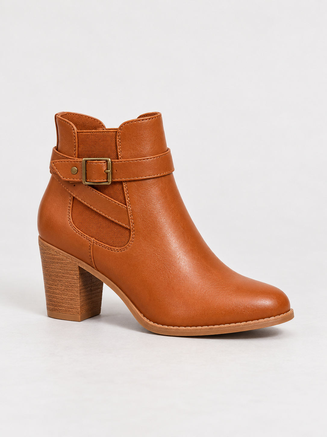 Polished Multi-Buckle Ankle Boots