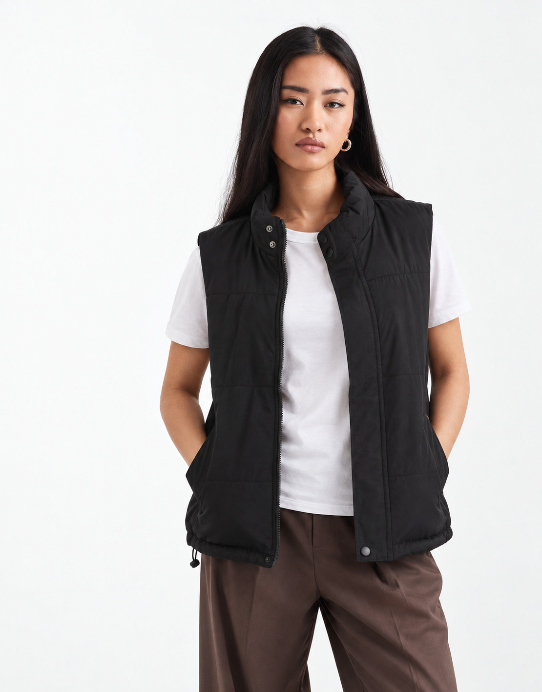 Essential Black Puffer Vest for Cold Weather