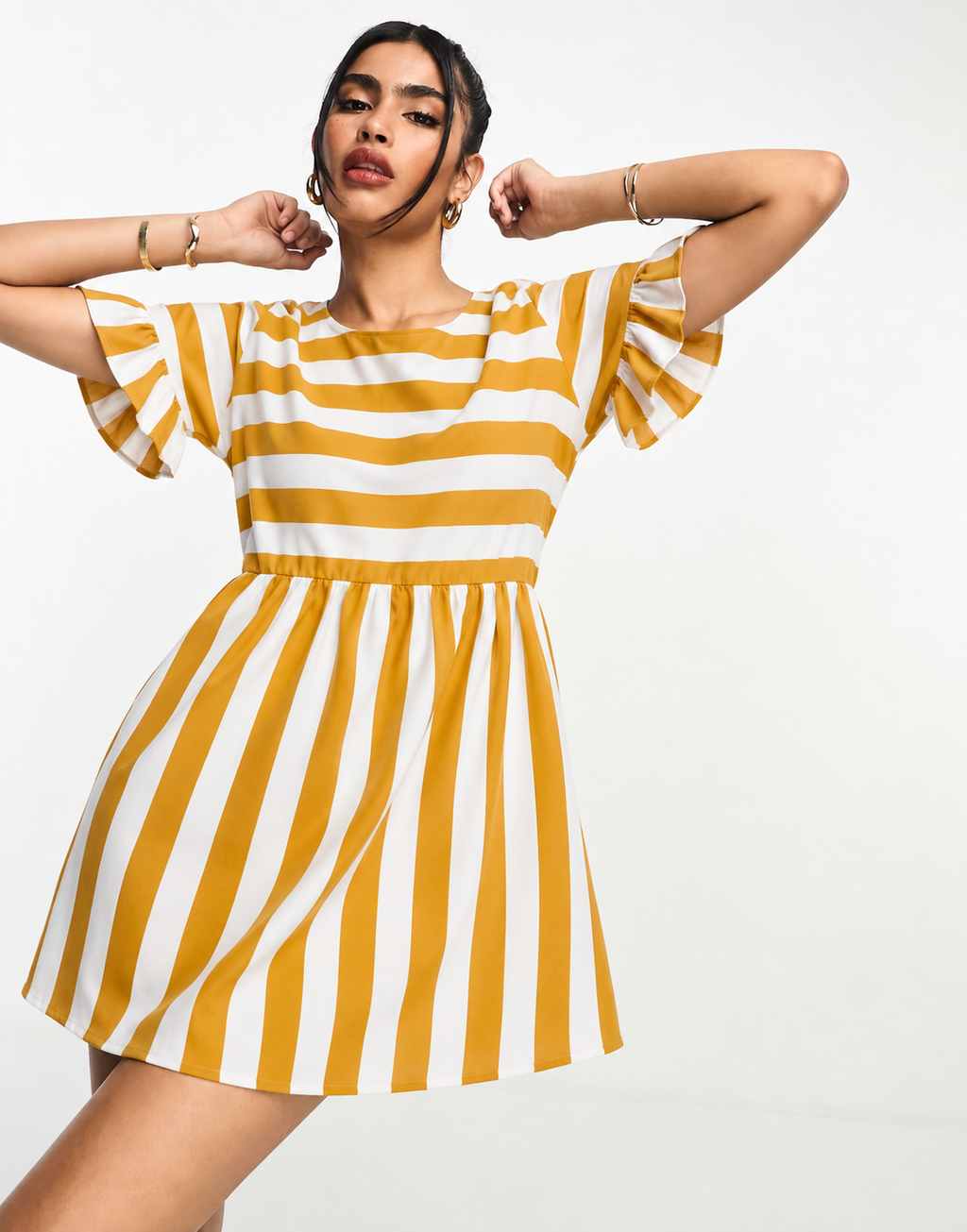Striped Summer Smock Mini Dress