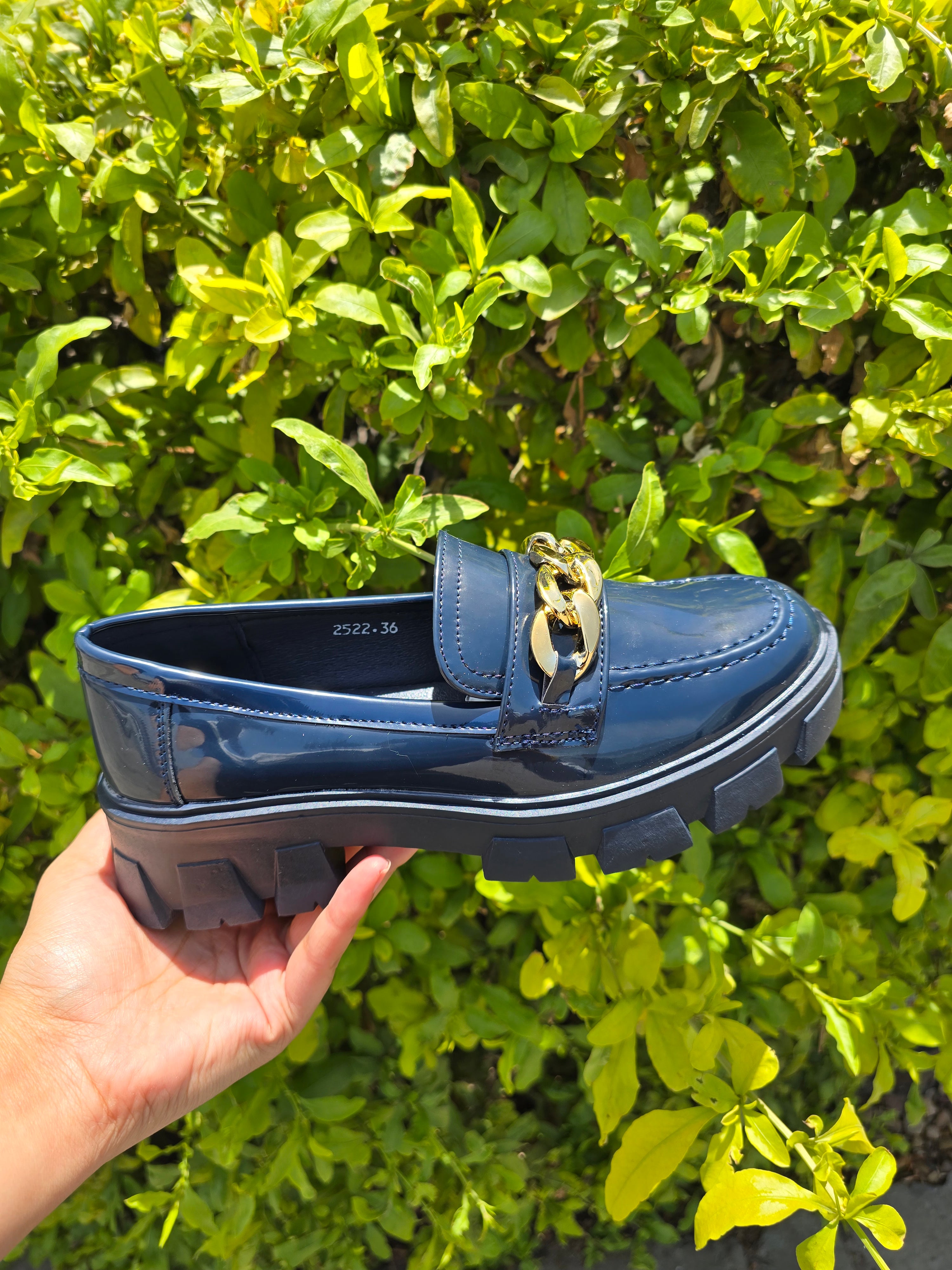 Chunky Chain Detail Platform Loafers