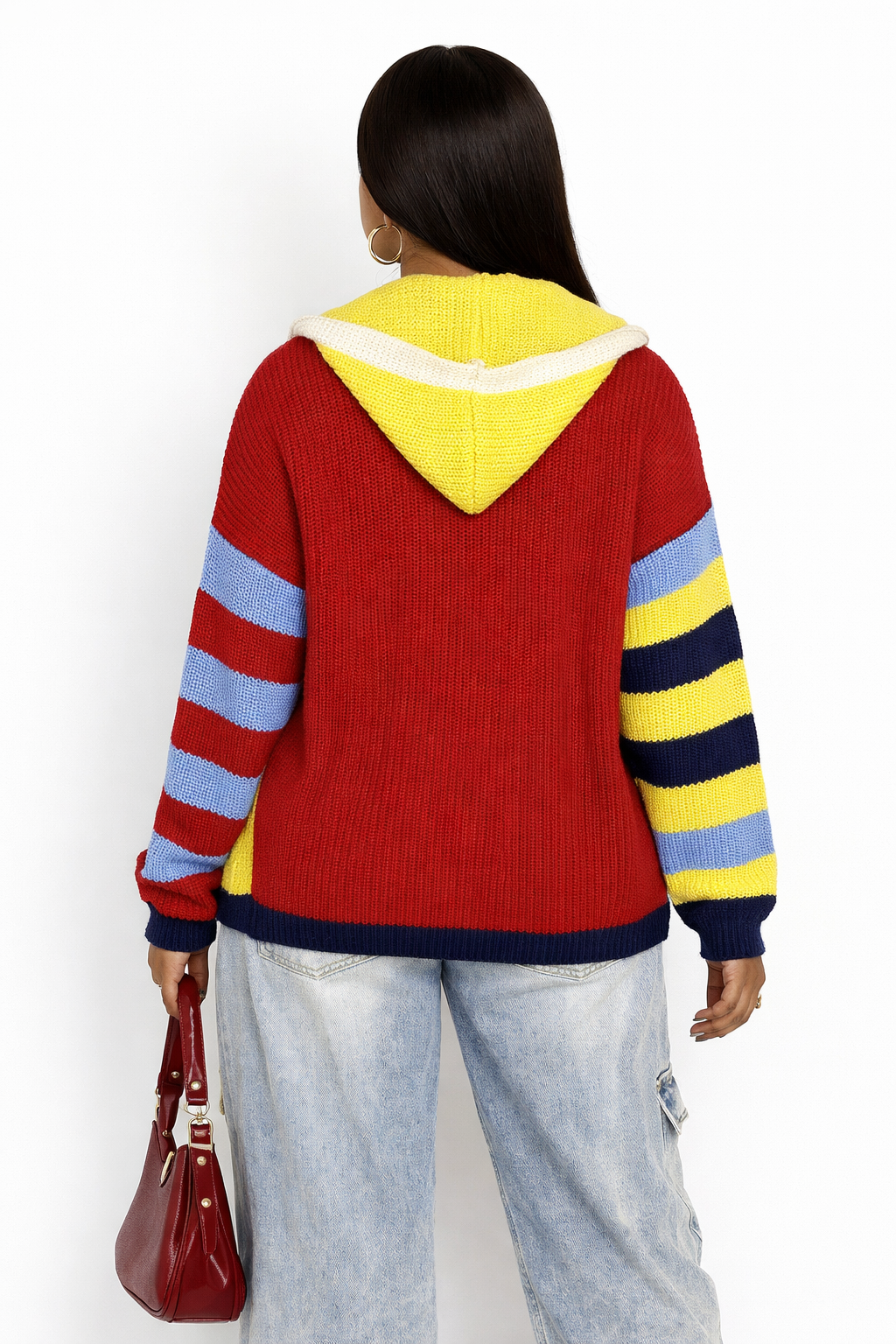 Women’s Hooded Button Knit Cardigan – Casual Oversized Streetwear Sweater