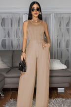 Sleeveless Wide Leg Two-Piece Set for Women