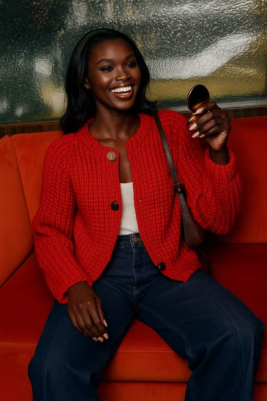 Chunky Knit Button Cardigan with Front Pockets