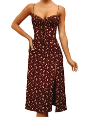 Floral Print Spaghetti Strap Midi Dress – Chic & Feminine