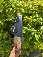 Double Buckle Cork Footbed Sandals