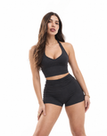 Cropped Vest & Pleated Shorts Set
