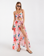 Floral Ruffle Bikini Three Piece Set