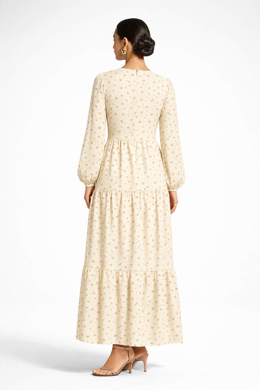 Floral Long Sleeve Tiered Maxi Dress – Elegant Feminine Style