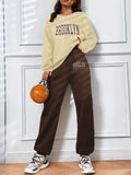Brooklyn Print Sweatshirt & Jogger Two-Piece Set for Women