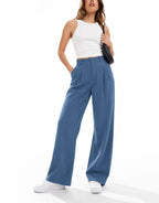 Pleated High-Waist Wide-Leg Pants