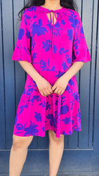Bright Floral Tier Mini Dress