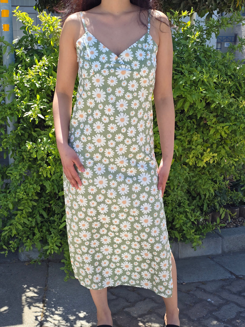 Summer Blossom Daisy Midi Thight Slit Dress