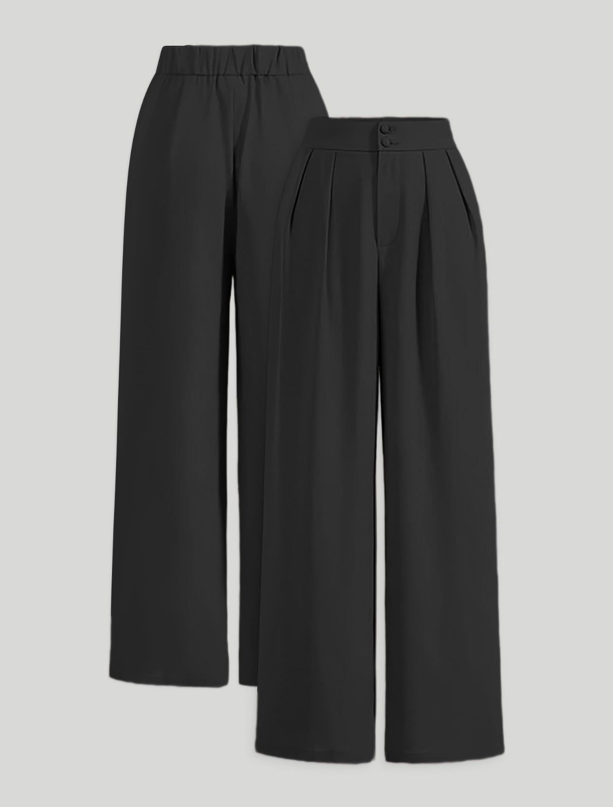 High Waist Wide Leg Pleated Pants for Women