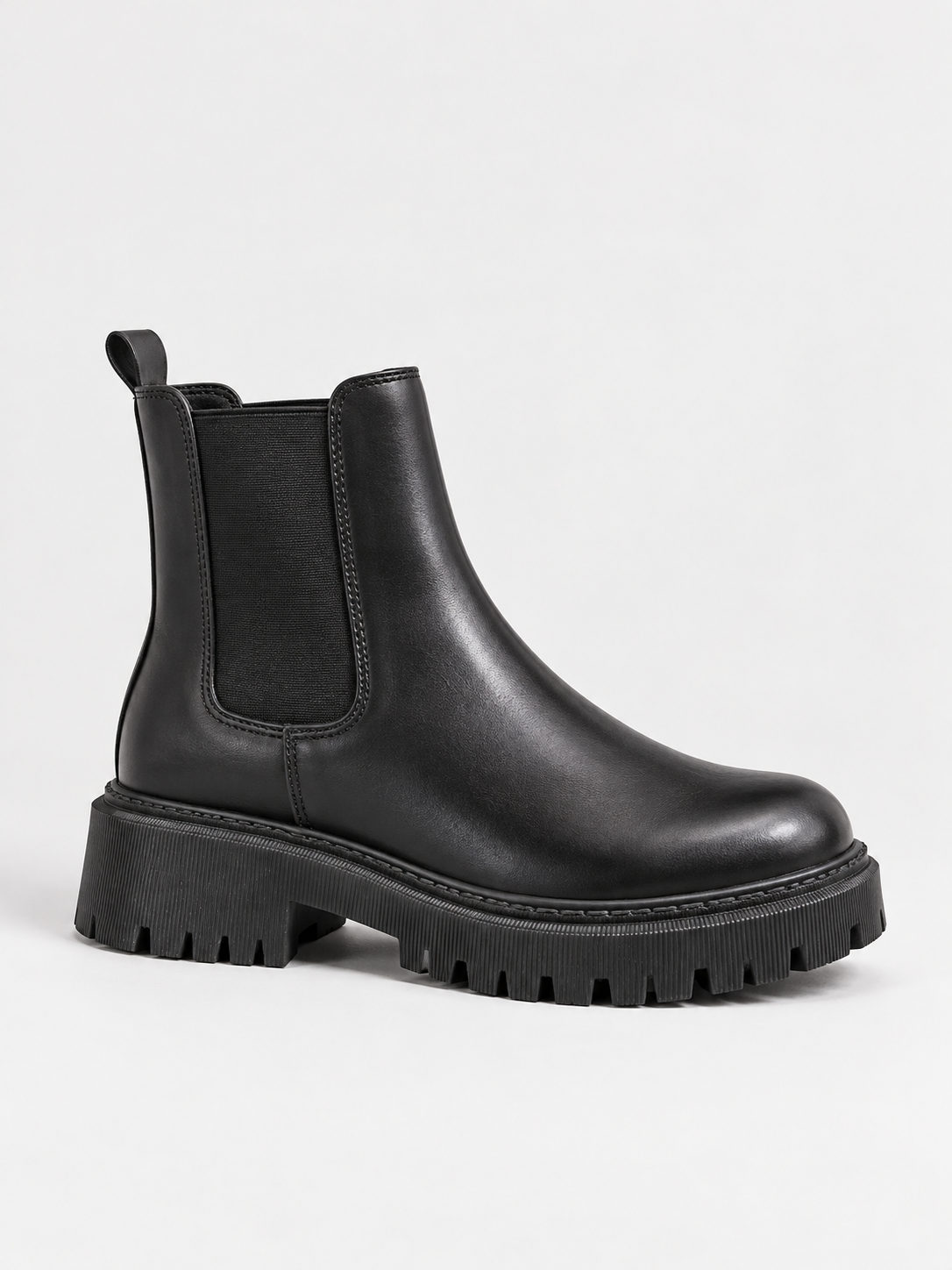 Polished Elastic-Side Ankle Chelsea Boots
