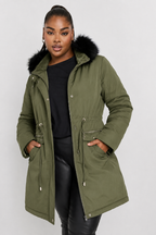 Women’s Winter Parka Jacket with Faux Fur Hood