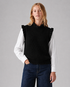 Cute Ruffle Knitted Top with Integrated Long Sleeves