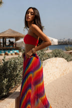 Rainbow Mesh Three-Piece Bikini Set